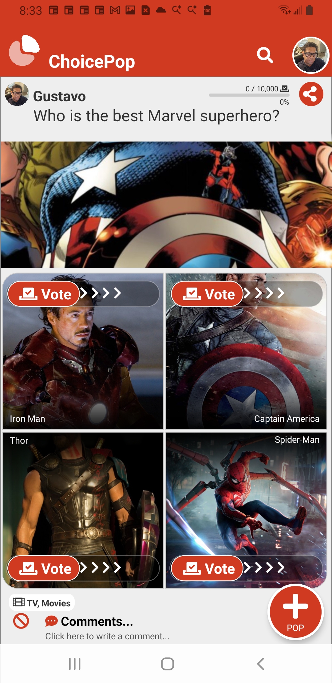 ChoicePOP App Screenshot 1
